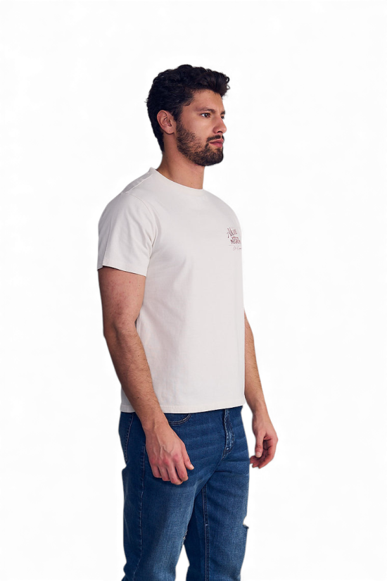 Polera Hombre Manga Corta Beige Garment Dye Negroni Ellus - Imagen 2