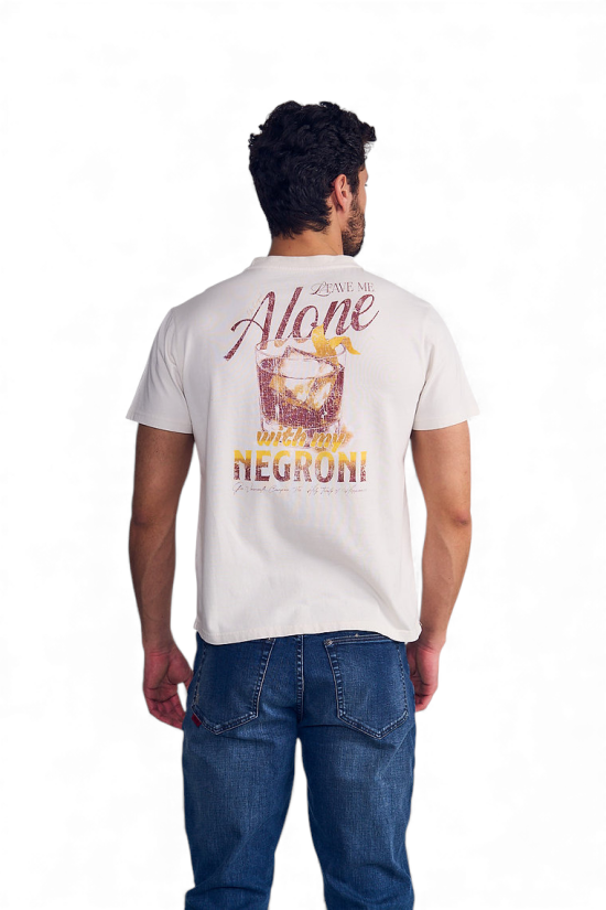 Polera Hombre Manga Corta Beige Garment Dye Negroni Ellus - Imagen 3