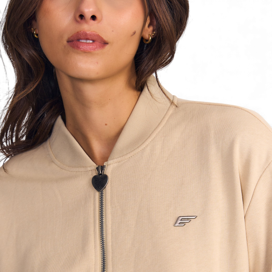 Poleron Mujer Bomber Full Zipper Terry Ellus - Imagen 4