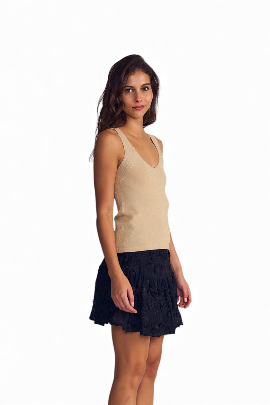 Polera Mujer Sin Mangas Rectilínea Cuello V Arena Ellus - Imagen 3