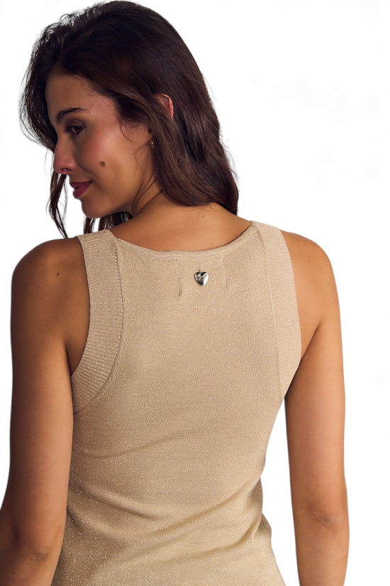 Polera Mujer Sin Mangas Rectilínea Cuello V Arena Ellus - Imagen 5