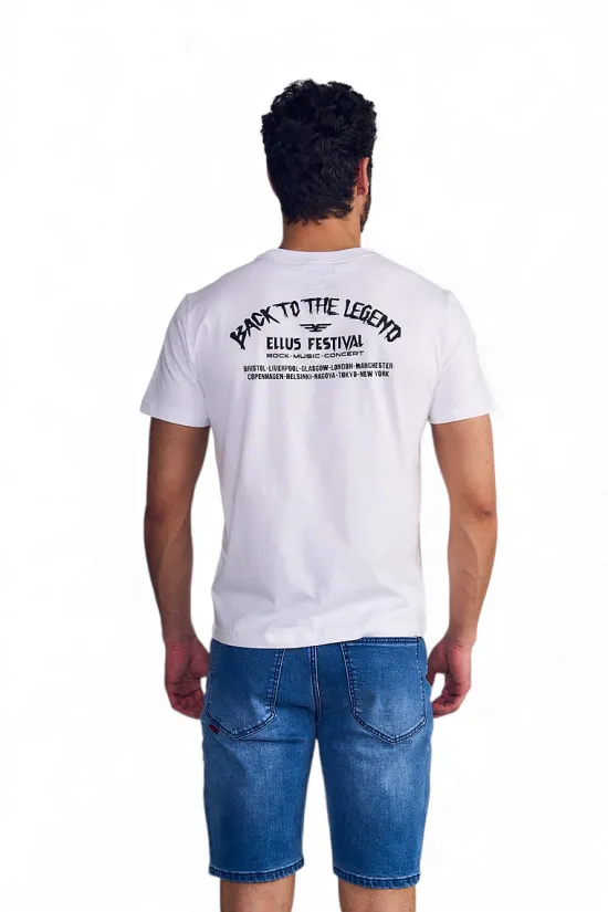 Polera Hombre Ellus Blanca Silicone Wash Back To The Legend - Imagen 3