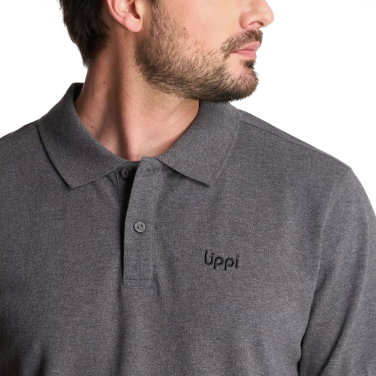 Polera Hombre M First Class Elastic Polo Melange Gris Lippi - Imagen 4