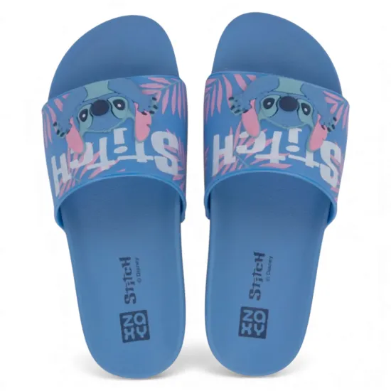 Sandalia Slide Mujer Zaxy Disney Azul Stitch con Estampado - Imagen 5