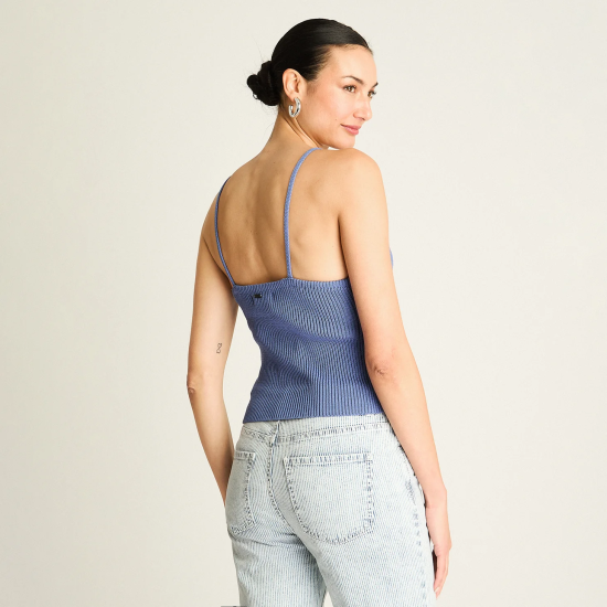 Polera Azul Breteles finos Acuarela - Imagen 2