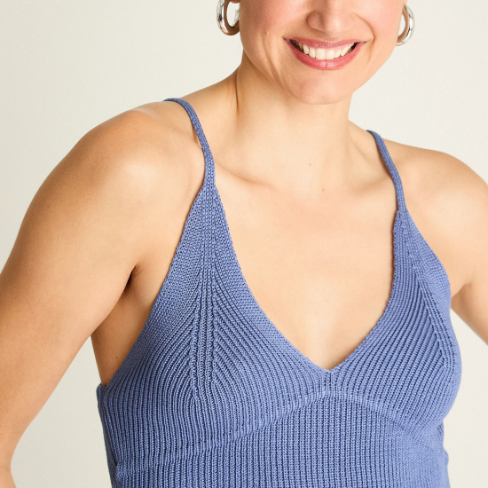 Polera Azul Breteles finos Acuarela - Imagen 3