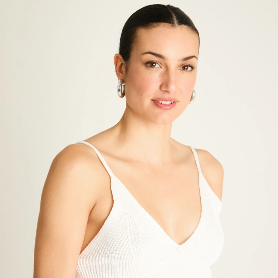 Polera Blanco Breteles Finos Acuarela - Imagen 3