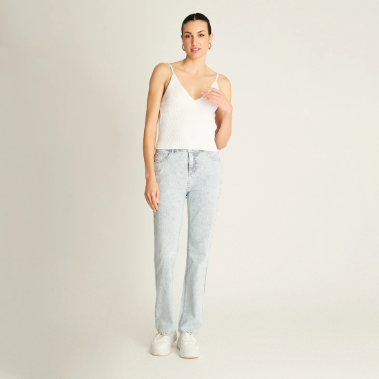 Polera Blanco Breteles Finos Acuarela - Imagen 4