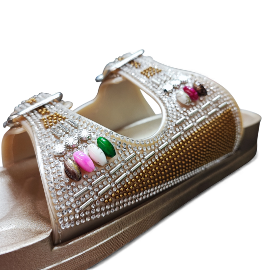 Sandalia Mujer Sintético Oro Brilliance Bonny Franco - Imagen 6