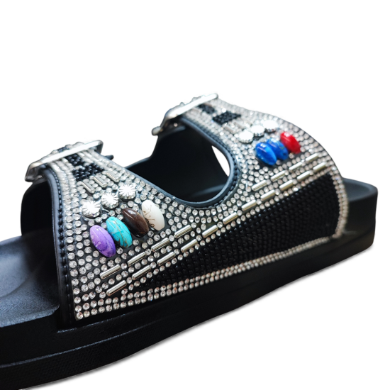 Sandalia Mujer Sintetico Negro Diamond Bonny Franco - Imagen 4