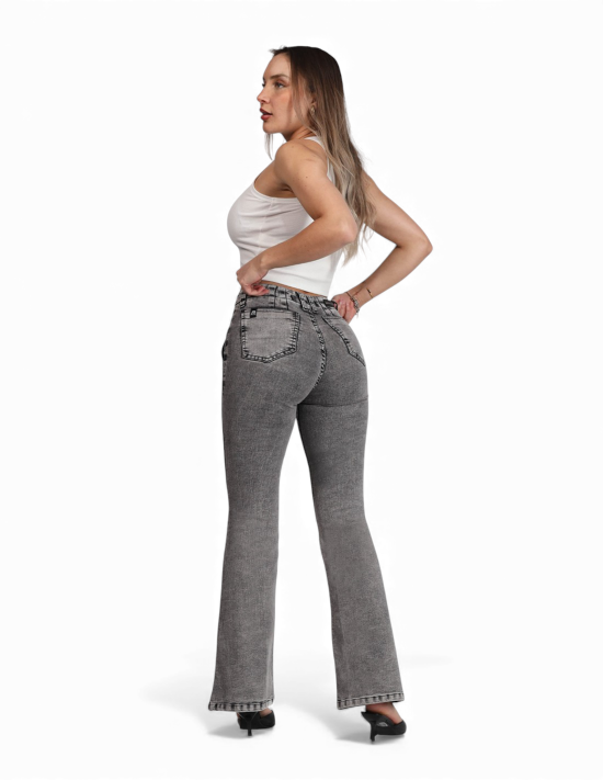 Jeans Mujer Flare 4011 Gris Mohicano - Imagen 3