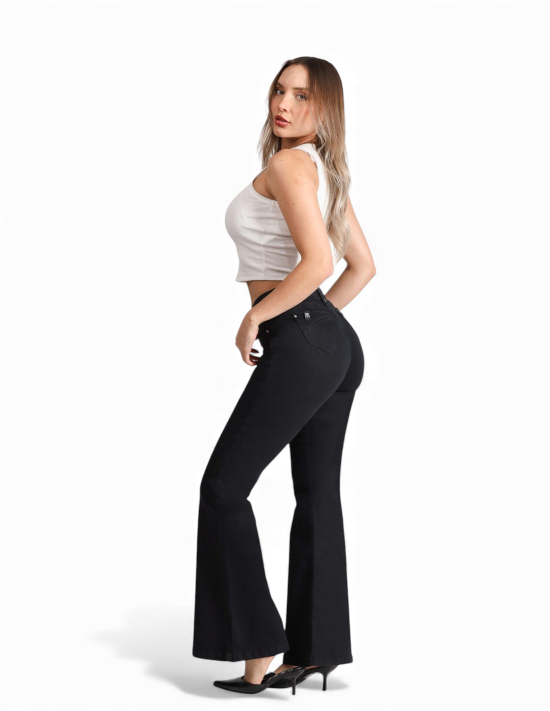 Jeans Mujer Flare 4066 Negro Mohicano - Imagen 2