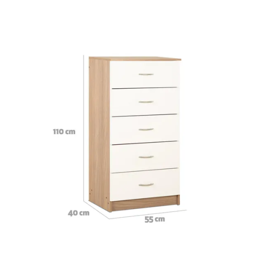 COMODA 5 CAJONES BICOLOR CIC - Imagen 4