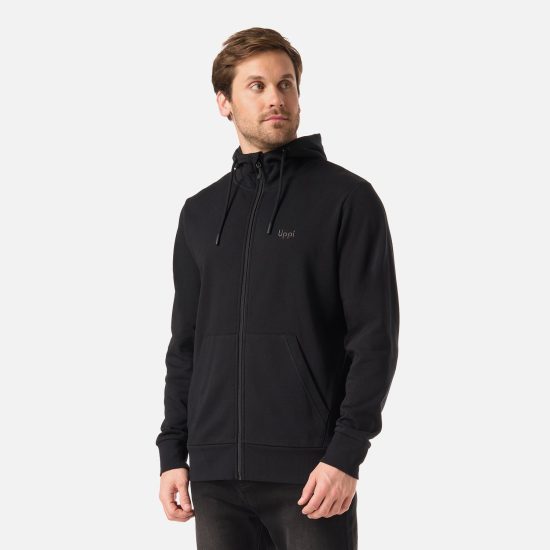 Poleron Hombre Ulmo Full Zip Hoody Sweatshirt Negro Lippi - Imagen 2