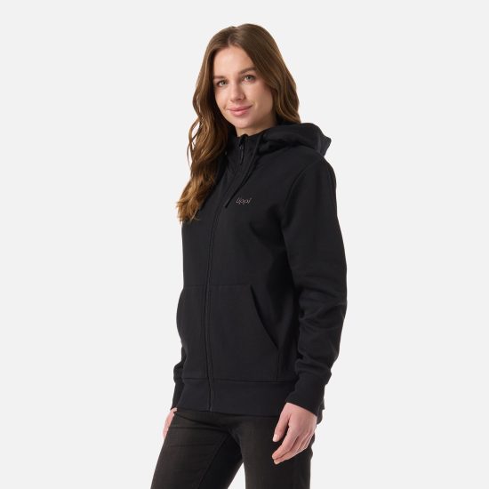 Poleron Mujer Ulmo Full Zip Hoody Sweatshirt Negro Lippi - Imagen 4