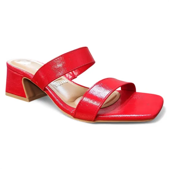 Sandalia Mujer Taco Eco Cuero Rojo Rubí Vizzano - Imagen 4