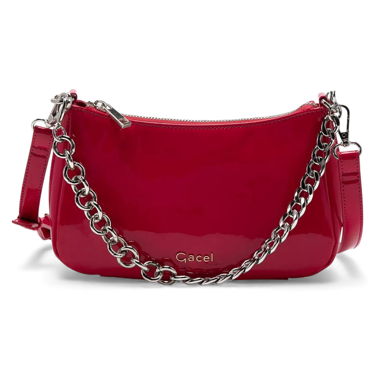 Cartera Bandolera Pequeña Frambuesa Charol Gacel