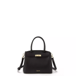 Cartera Dos Asas Pequeña Graneado Negro Gacel