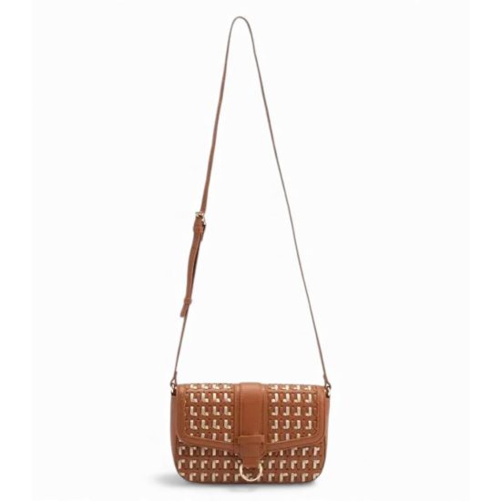 Cartera Bandolera Pequeña Café Rafia Gacel