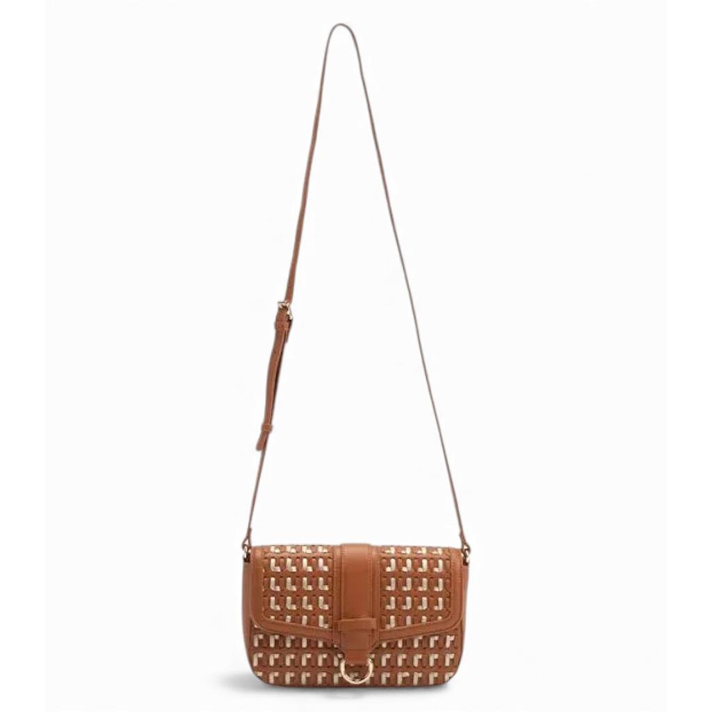 Cartera Bandolera Pequeña Café Rafia Gacel