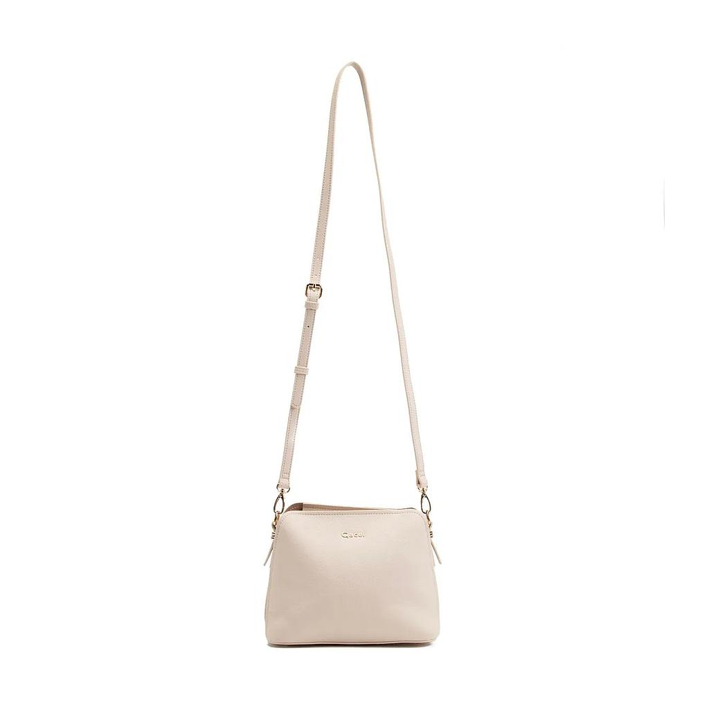 Cartera Bandolera Grande Blanco Graneado Gacel