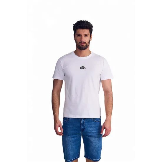 Polera Hombre Ellus Blanca Silicone Wash Back To The Legend