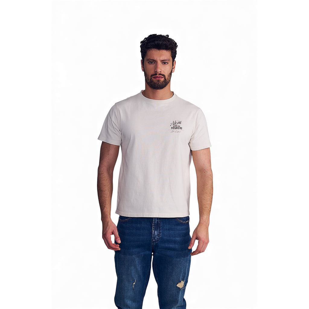 Polera Hombre Manga Corta Beige Garment Dye Negroni Ellus