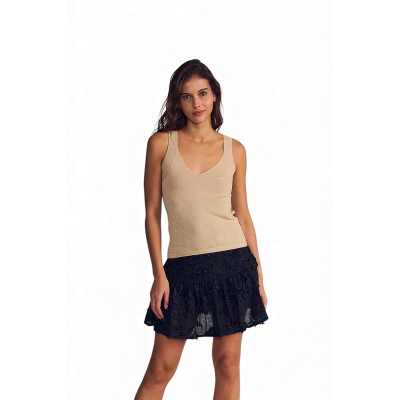 Polera Mujer Sin Mangas Rectilínea Cuello V Arena Ellus