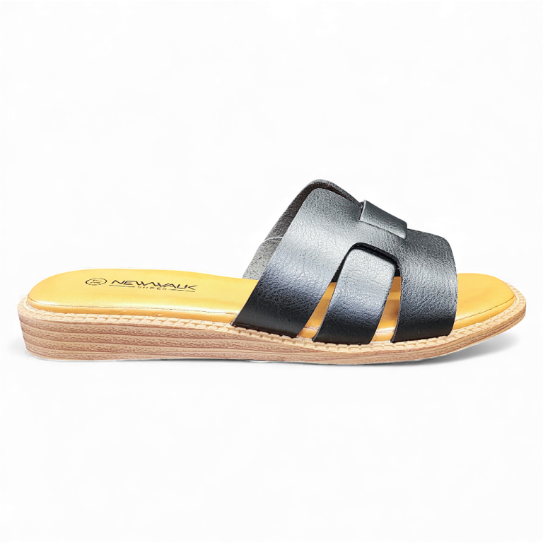 Sandalia Mujer Negra Ibiza Flat New Walk