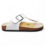 Sandalia Mujer Blanca Hebilla New Walk