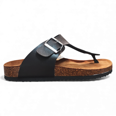 Sandalia Mujer Negra Hebilla New Walk