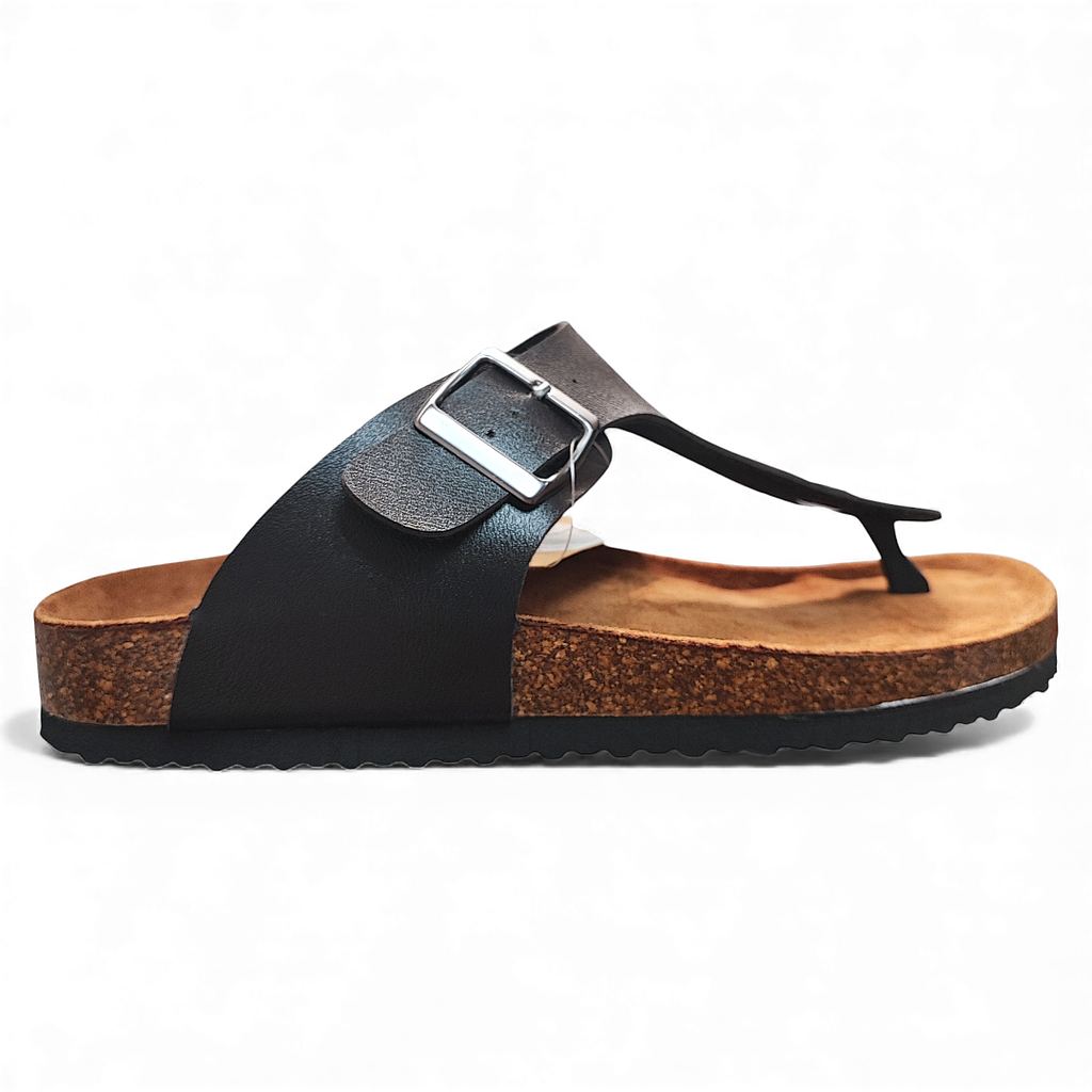 Sandalia Mujer Negra Hebilla New Walk