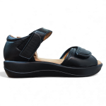 Sandalia Mujer Negra Verona Confort New Walk