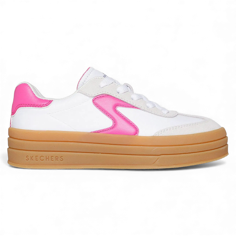 Zapatilla Niña Zinger Lift Homecoming Star Blanco Rosado Skechers