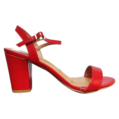 Sandalia Mujer Verniz Nancy Rojo Rubi Vizzano
