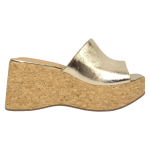 Sandalia Plataforma Mujer Milano Dorado Corcho Vizzano