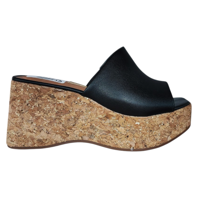 Sandalia Plataforma Mujer Pelica Negro Corcho Vizzano