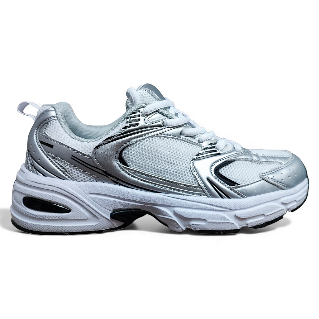 Zapatilla Mujer Running Plateada New Walk