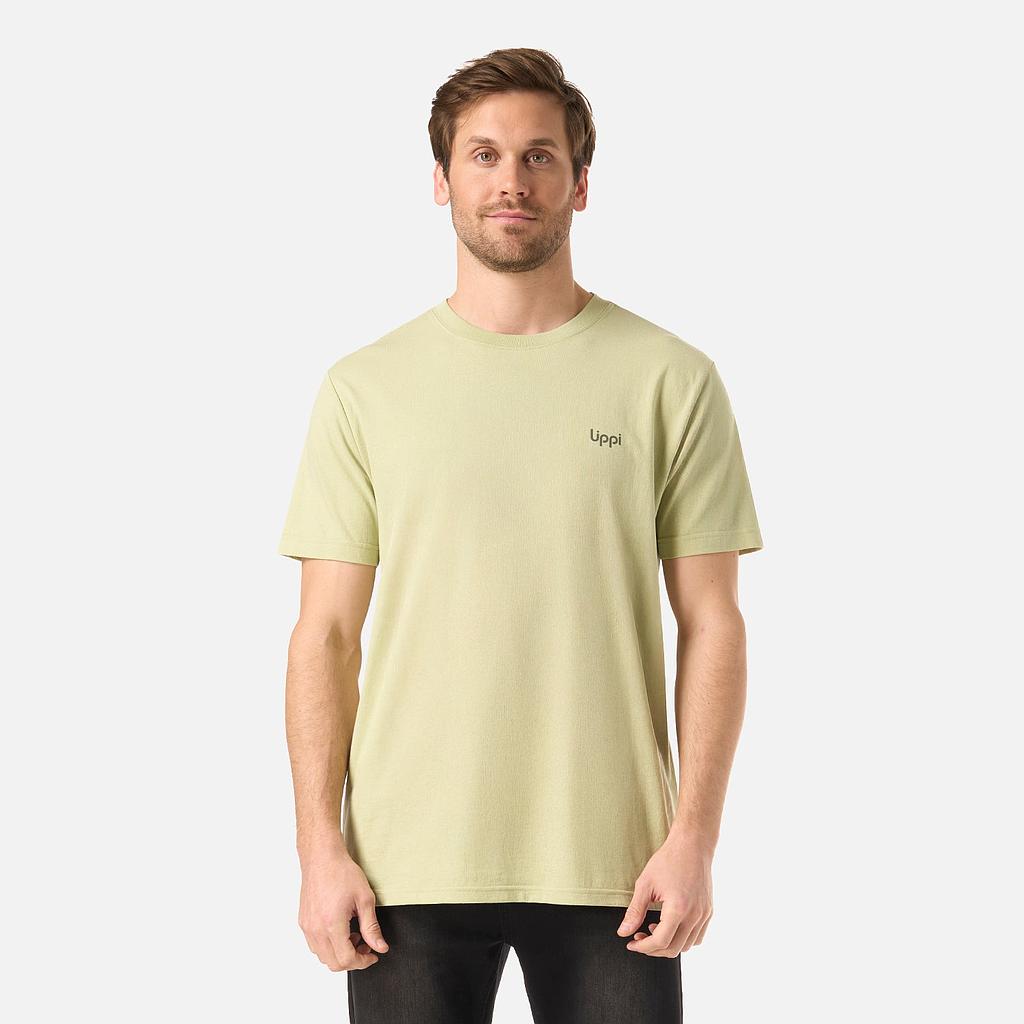 Polera Hombre M Logo Back Print T-Shirt Verde Manzana Lippi