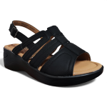 Sandalia Mujer Ecoflex Confort Negra Ajustable New Walk