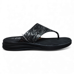 Sandalia Mujer Plataforma Negra Estilo Pitón New Walk