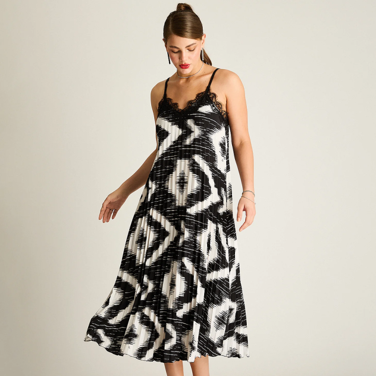 Vestido Midi Plisado Zebra Ldp