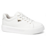 Zapatilla Mujer Cuero Blanco Plataforma Pegada