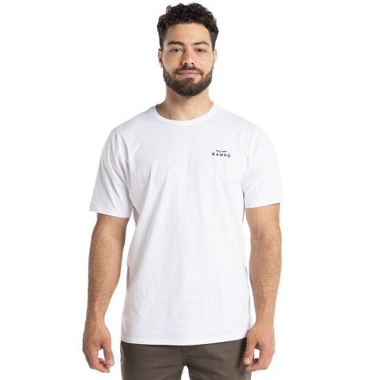 Polera Hombre Mini Logo Algodon Blanco Kannu