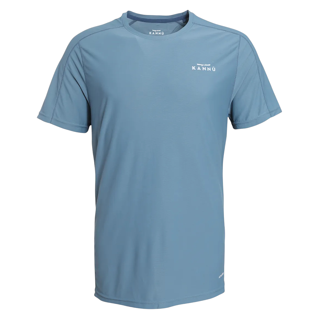 Polera Hombre Sport Manga Corta Dry Fit Azul Acero Kannu