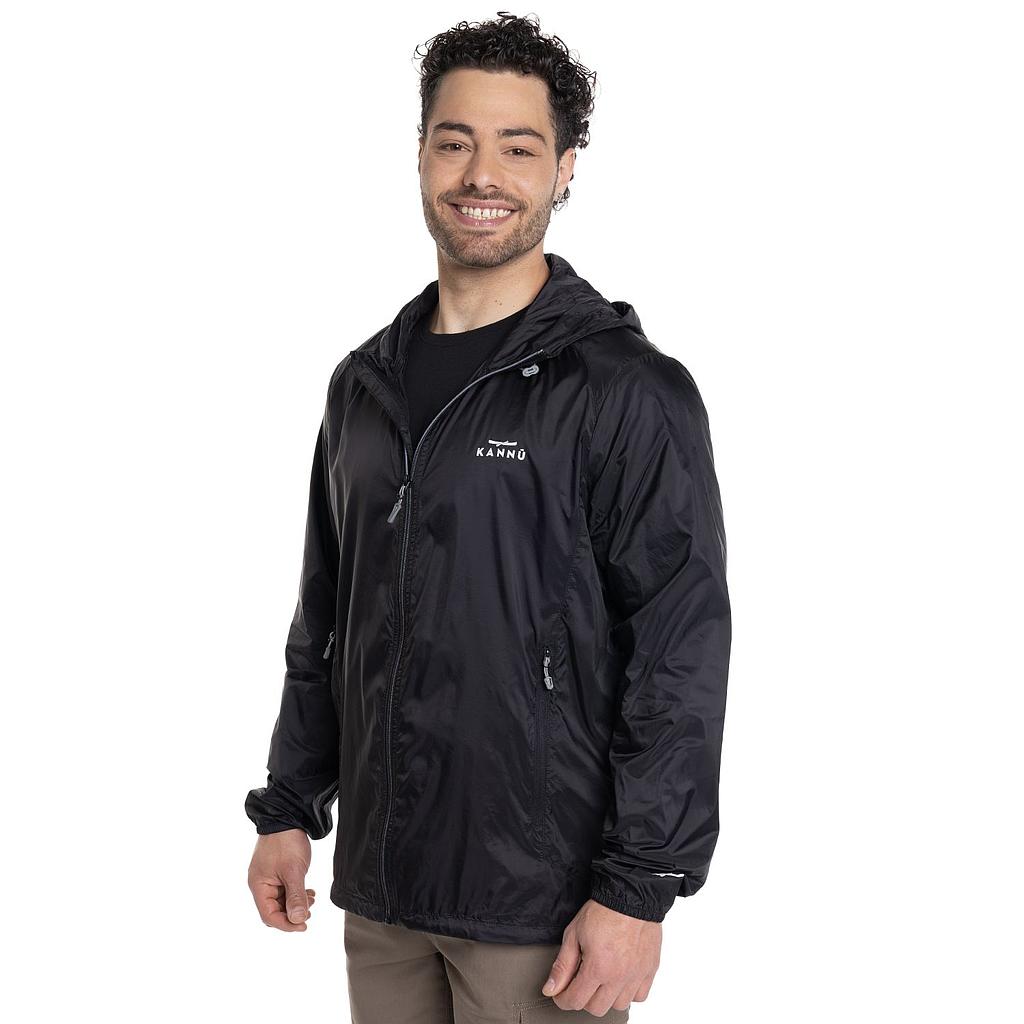 Cortaviento Hombre Empacable Outdoor Negro Kannu