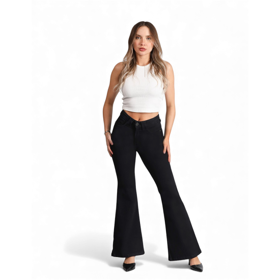 Jeans Mujer Flare 4066 Negro Mohicano