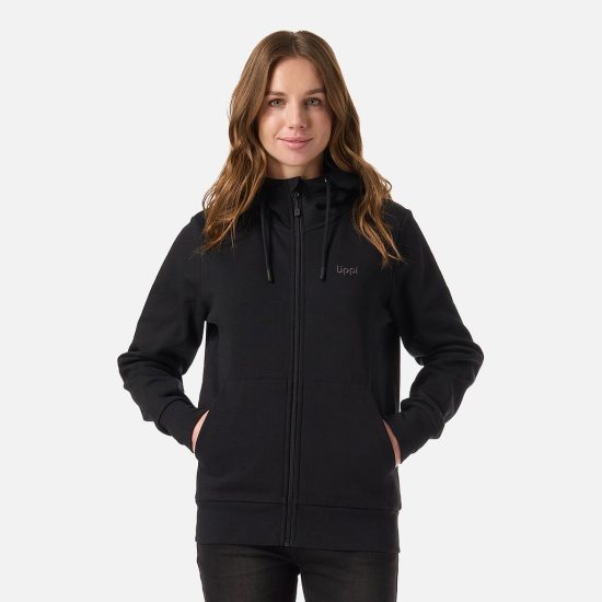 Poleron Mujer Ulmo Full Zip Hoody Sweatshirt Negro Lippi