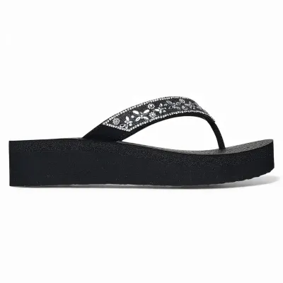 Sandalia Mujer Vinyasa Butterfly Kiss Negro Skechers