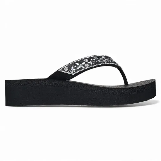 Sandalia Mujer Vinyasa Butterfly Kiss Negro Skechers